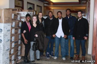 Pictured in front of a fraction of the goods donated for Haiti are (from left) Carlie Jean-Baptiste; VP Advancement and Alumni Relations Kathy Assayag; CSU President Amine Dabchy; Ralliément Étudiant Haiti Canada (REHC) VP Jonathan Deslouches; REHC President Randolph Pierre; Chief Executive Coordinator Dwight Best from the ACSioN Network Montreal; and CSU VP Finance Sam Moyal.
